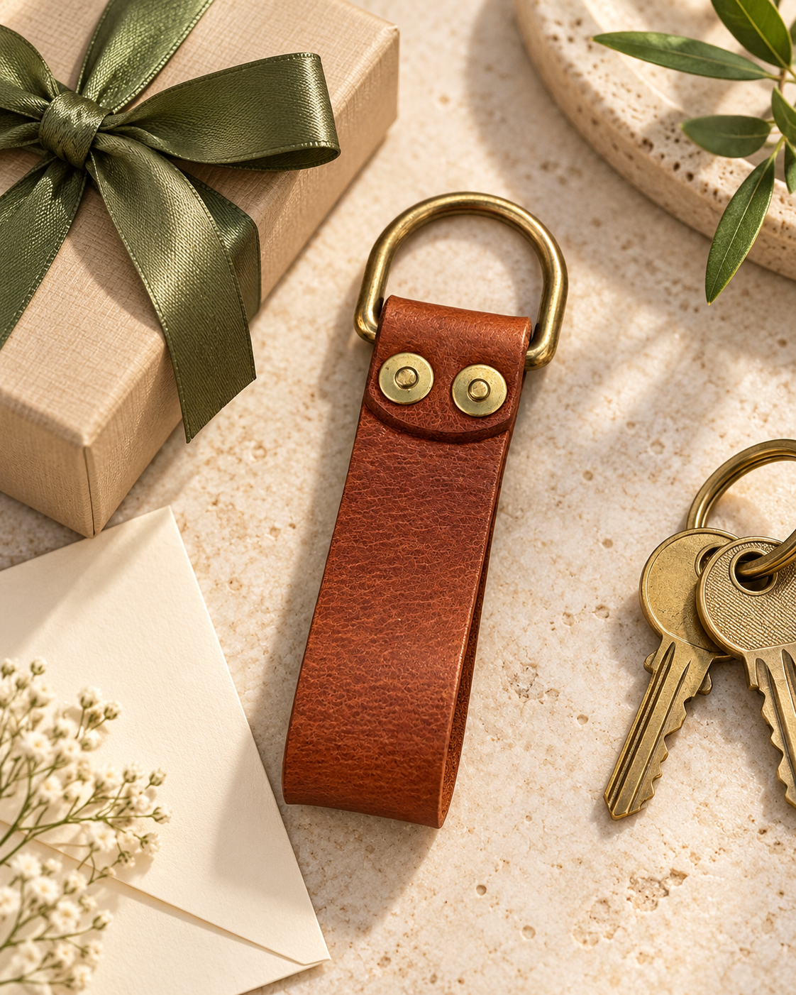 Personalized Leather Keychain