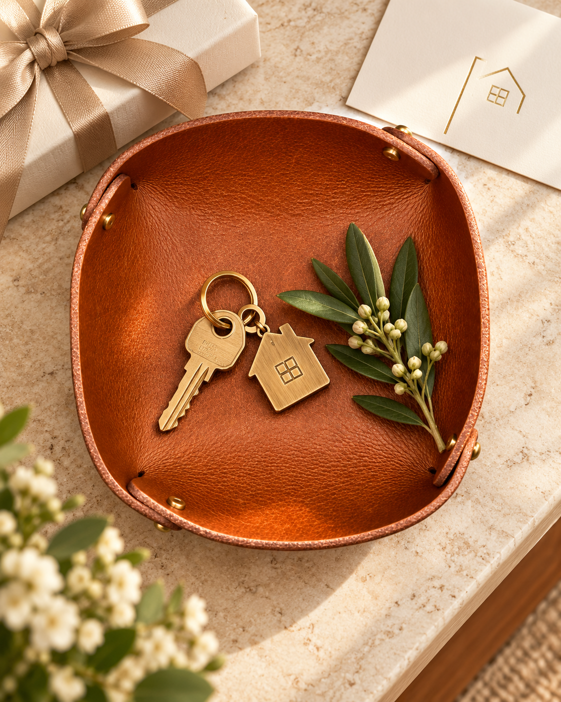Personalized Leather Valet Tray