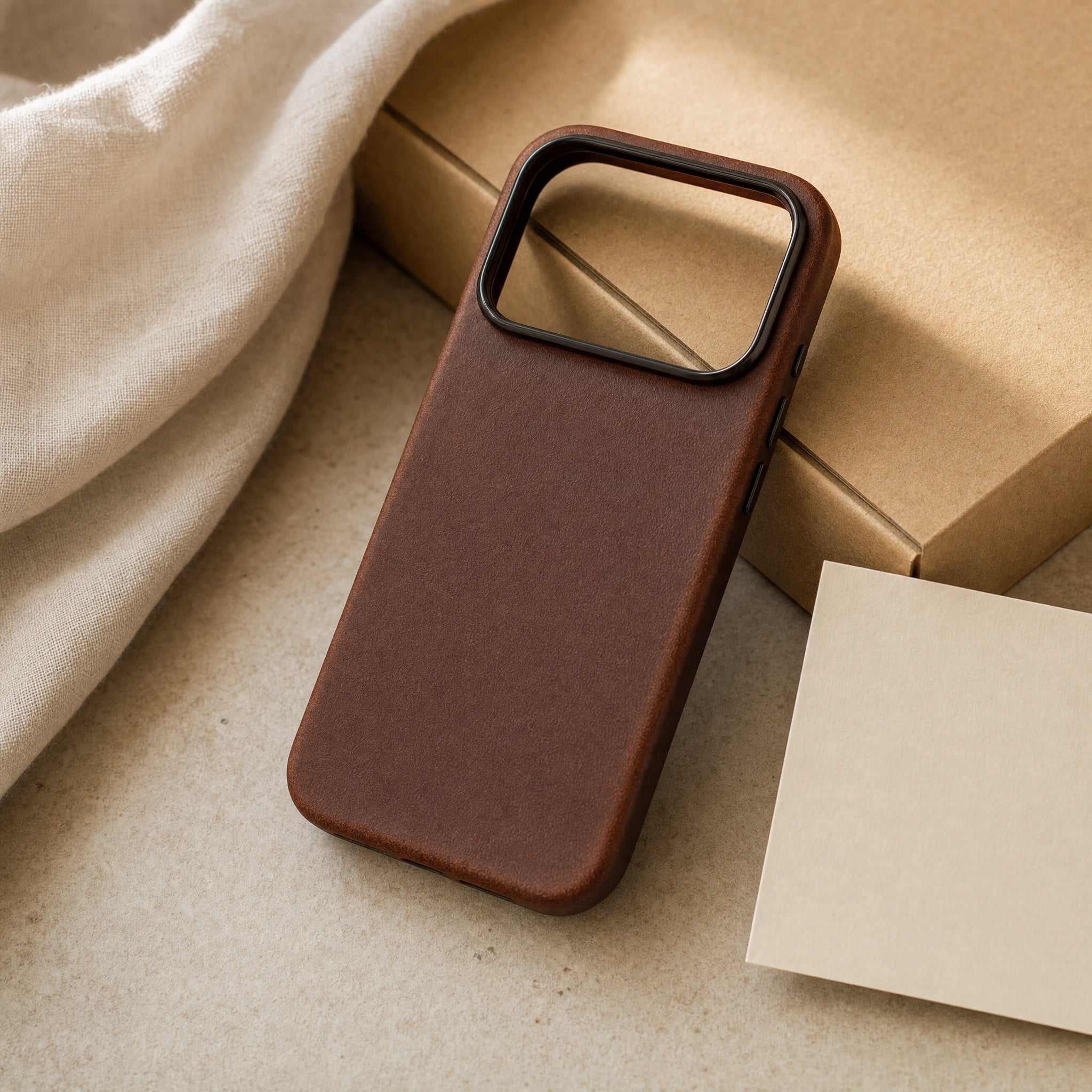 Leather iPhone 17 Pro Case – Brown