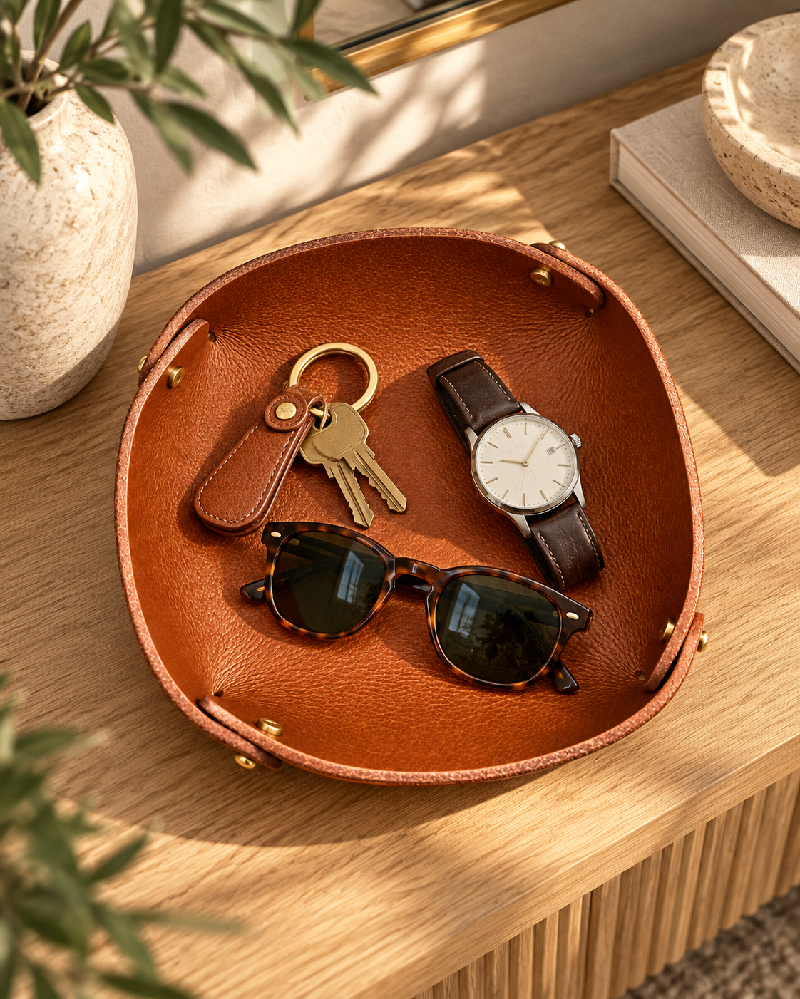Personalized Leather Valet Tray