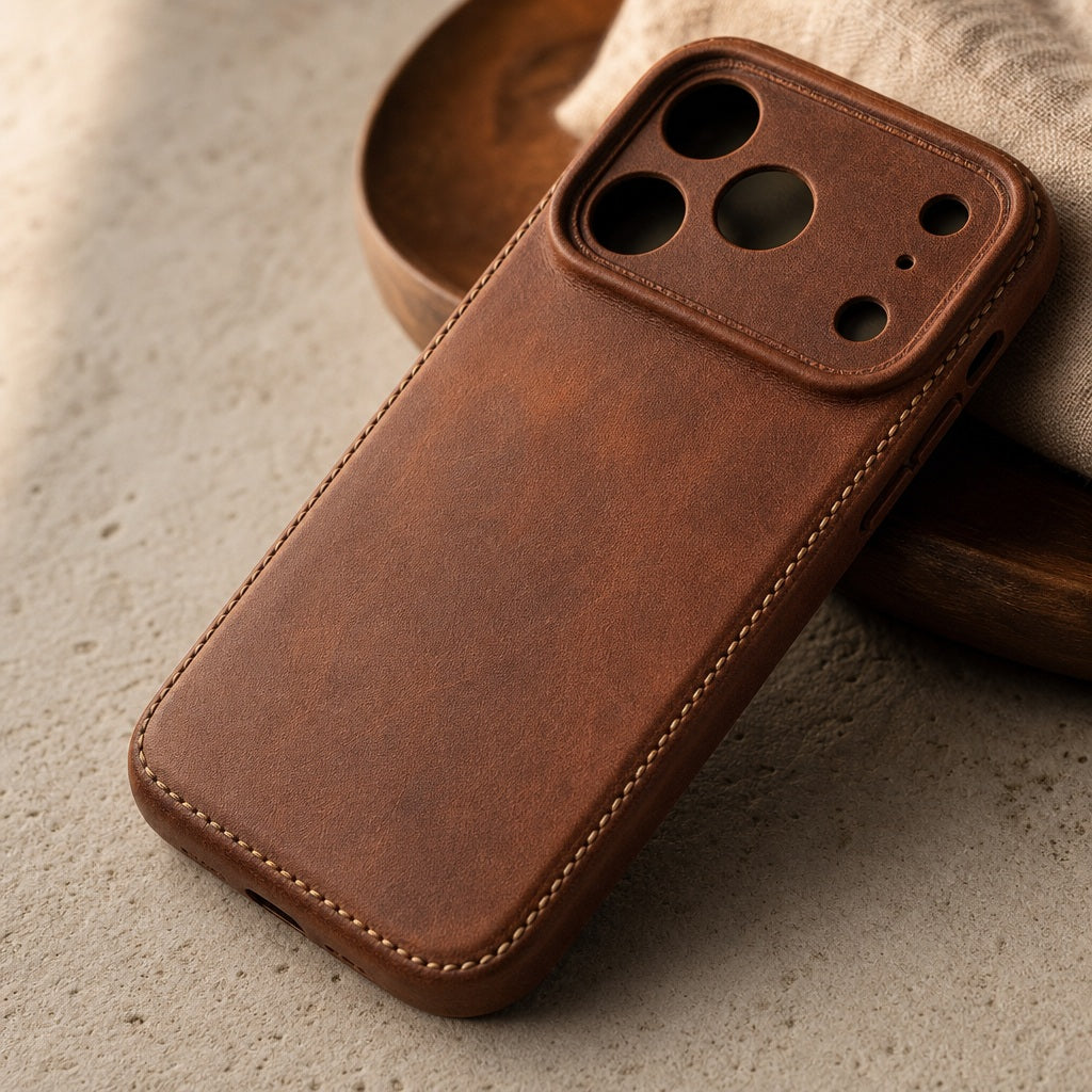 Leather iPhone 17 Pro Case – Brown