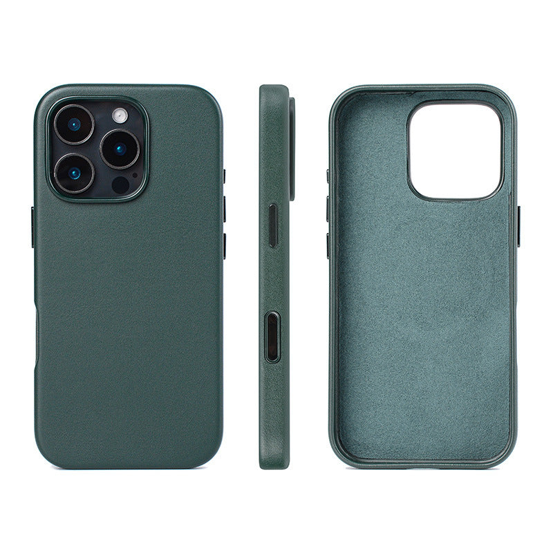 Leather iPhone 16 Pro Max Case – Green