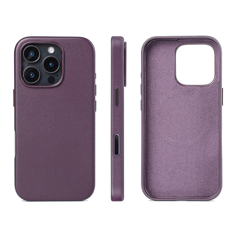 Leather iPhone 16 Pro Max Case – Purple